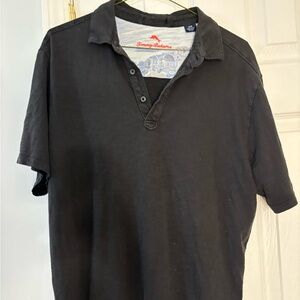 Tommy Bahama men’s polo shirt top size medium distressed black short sleeve